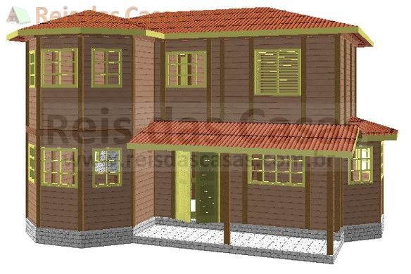 Modelo: Vitória Régia2 - 80m2 Reis das Casas Pré Fabricadas