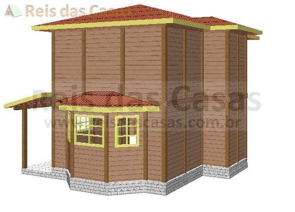 Modelo: Vitória Régia2 - 80m2 Reis das Casas Pré Fabricadas