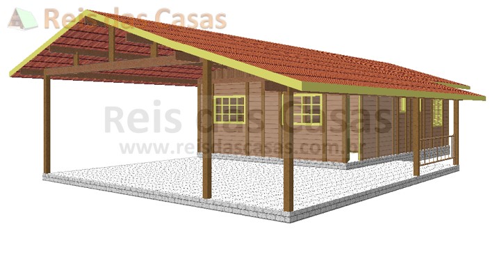 Modelo: Vitória Régia2 - 80m2 Reis das Casas Pré Fabricadas